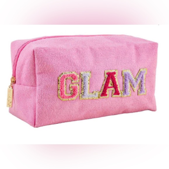 BNWT MUD PIE TERRYCLOTH LIME PATCH POUCH “GLAM” COSMETIC OR TRAVEL BAG - Picture 3 of 7